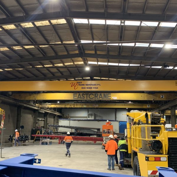 Dual hoist overhead crane installation in Woodend, Victoria