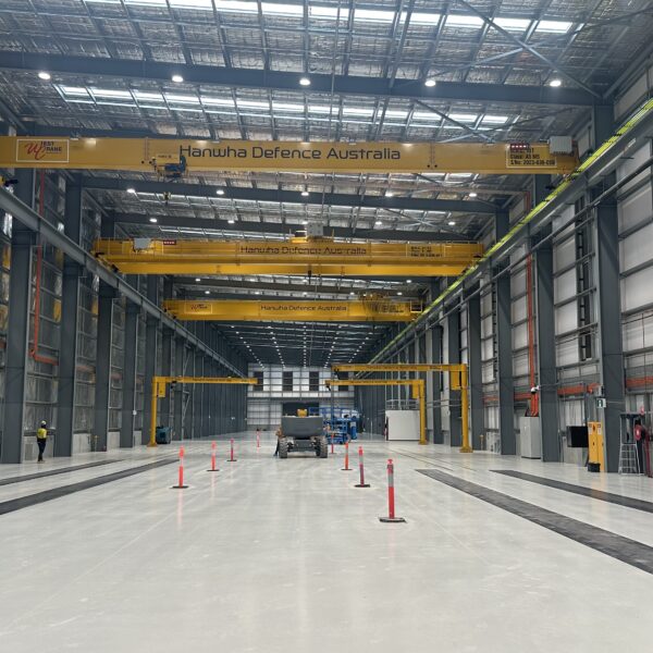 Double girder overhead cranes installed in warehouse in Melbourne