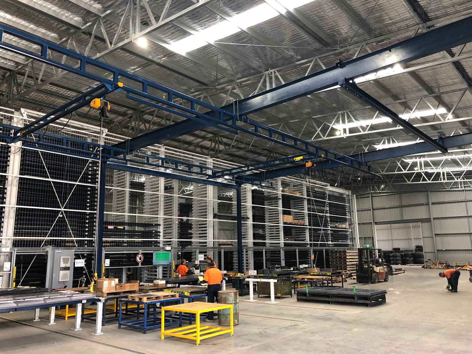 Enclosed track workstation overhead crane installed by West Crane Services in Laverton